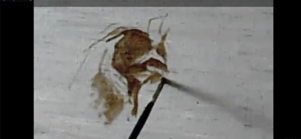 stil picture from a video demonstrating underpainting